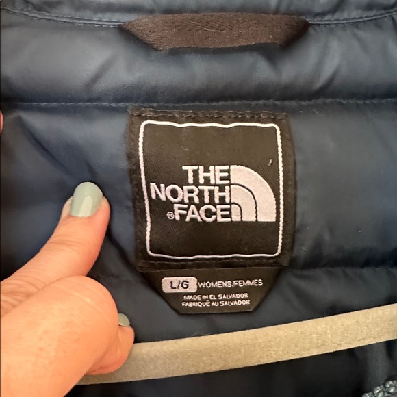 North Face Denali Fleece/Down Jacket navy teal women’s large - Picture 3 of 6